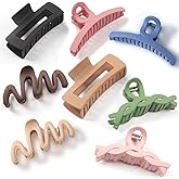 Matte Non-Slip Large Hair Clips for Women 8-Pack (Eight Unique Colors), Durable Claw Clips for Women/Girls | Gift-Ready Neutral Hair Accessories for Daily & Special Occasions