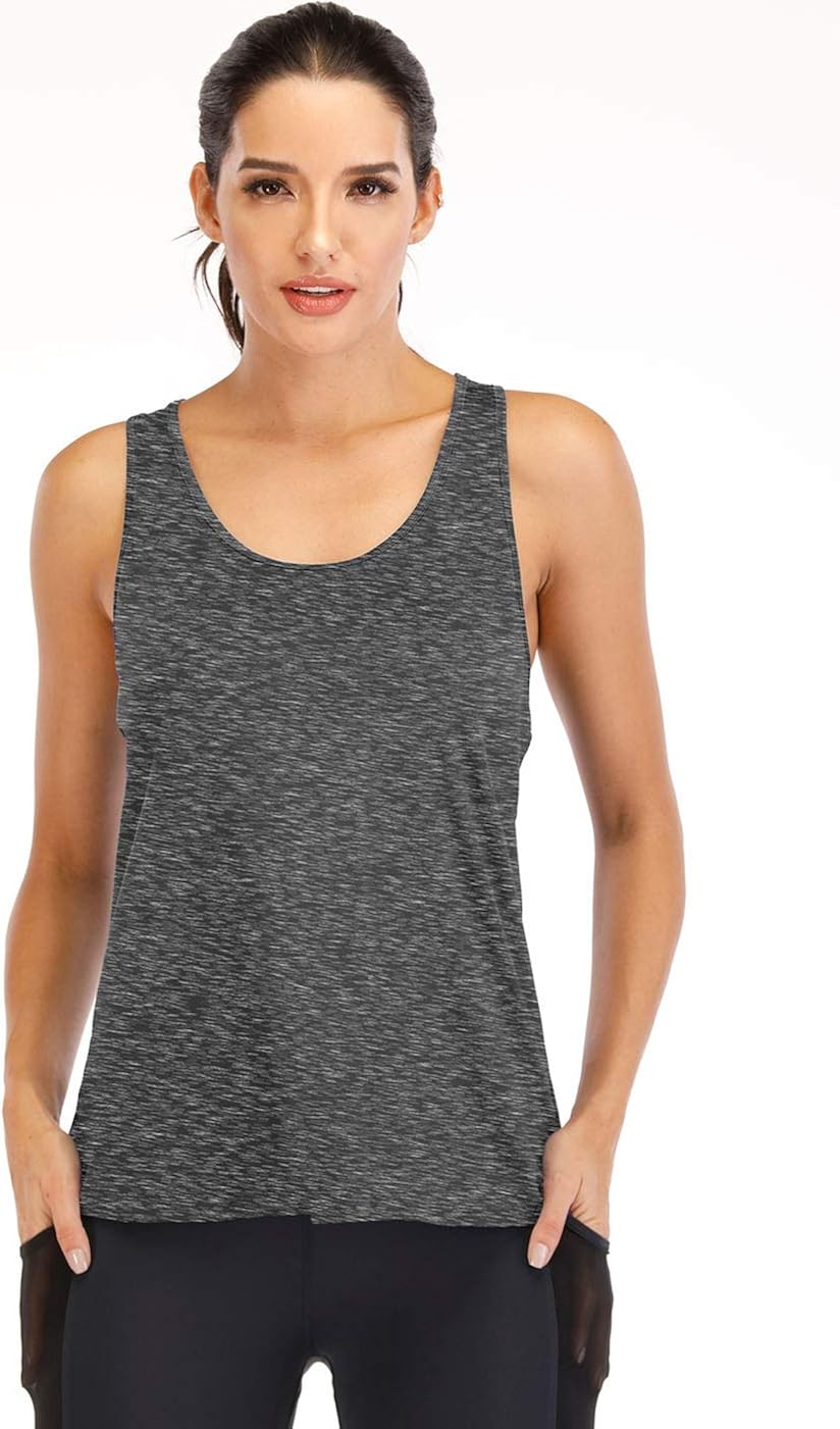 Fihapyli Womens Workout Tops Fitness Sports Racerback Tank Tops Backless Yoga Tops Open Back Running Tops Muscle Tank Tops: Clothing
