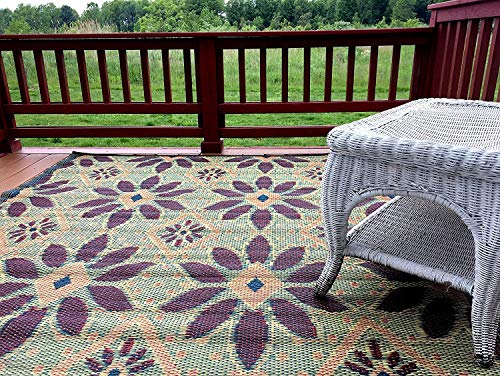 6’x9’ Indoor Outdoor Rugs Reversible Mats Rv Camping Patio Rug Mat 20196