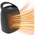 Small Portable Space Heater for Indoor Use - Lutntc 1500W/750W Safe and Quiet Ceramic electric Heater Fan with Thermostat, Heat Up 200 Square Feet for Room, Office, Desk,Touch Button Operation Mode