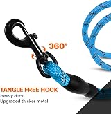 Taglory Rope Dog Lead 1.0 cm Reflective Padded Handle Blue 1.2 m view 6
