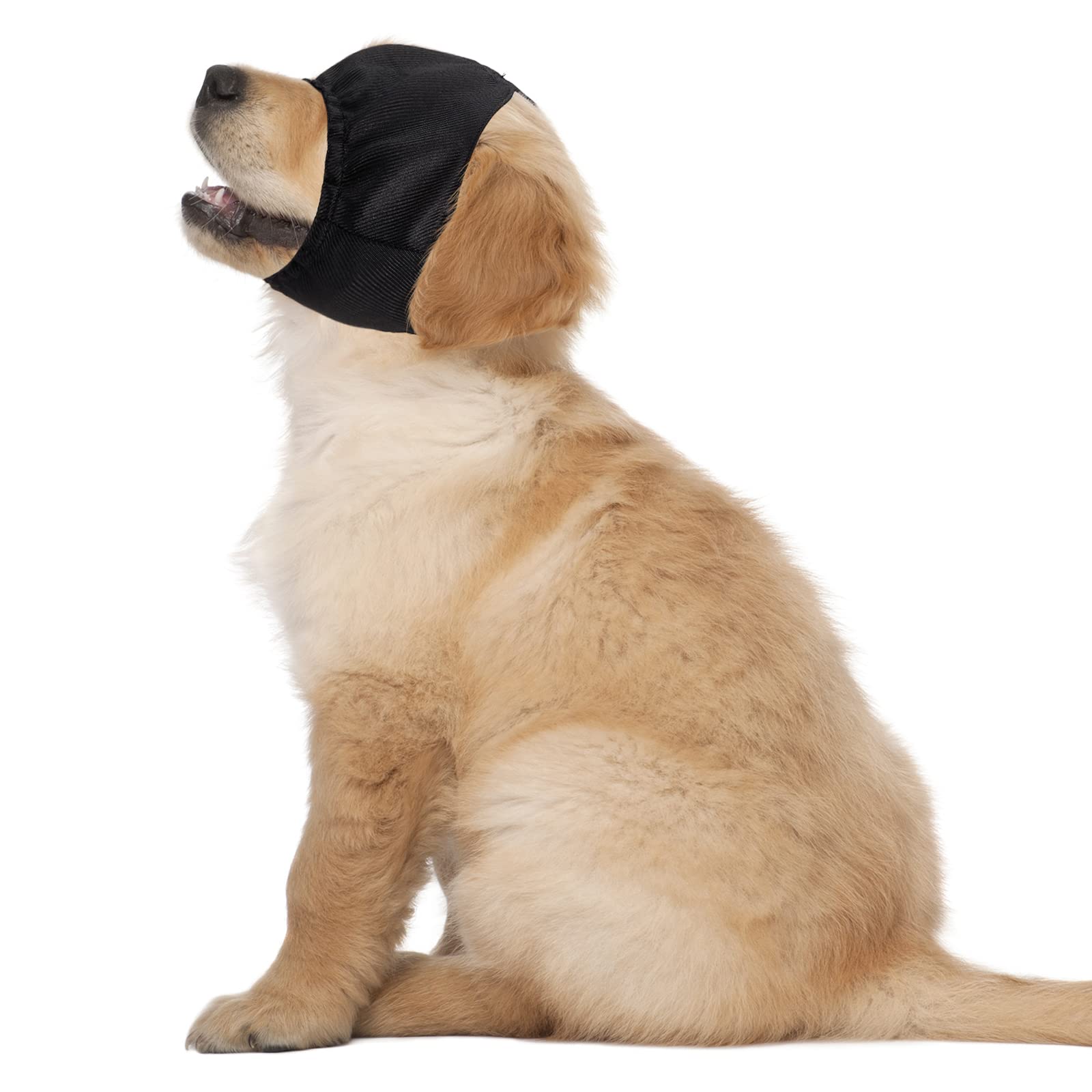 Xuniea Dog Calming Cap Dog Blindfold Shading Eye Cover Pet Anxiety Mask Muzzle Noise Ear Muffs for Noise Cancelling Grooming Anti Car Sickness(Small)