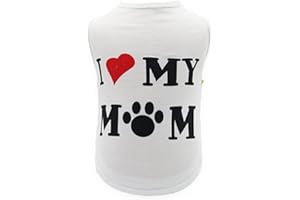 DROOLINGDOG I Love Mommy Dog Shirt XXS Puppy Dog Shirts Small Dog Puppy Mommy Pet T Shirt for Small Dogs