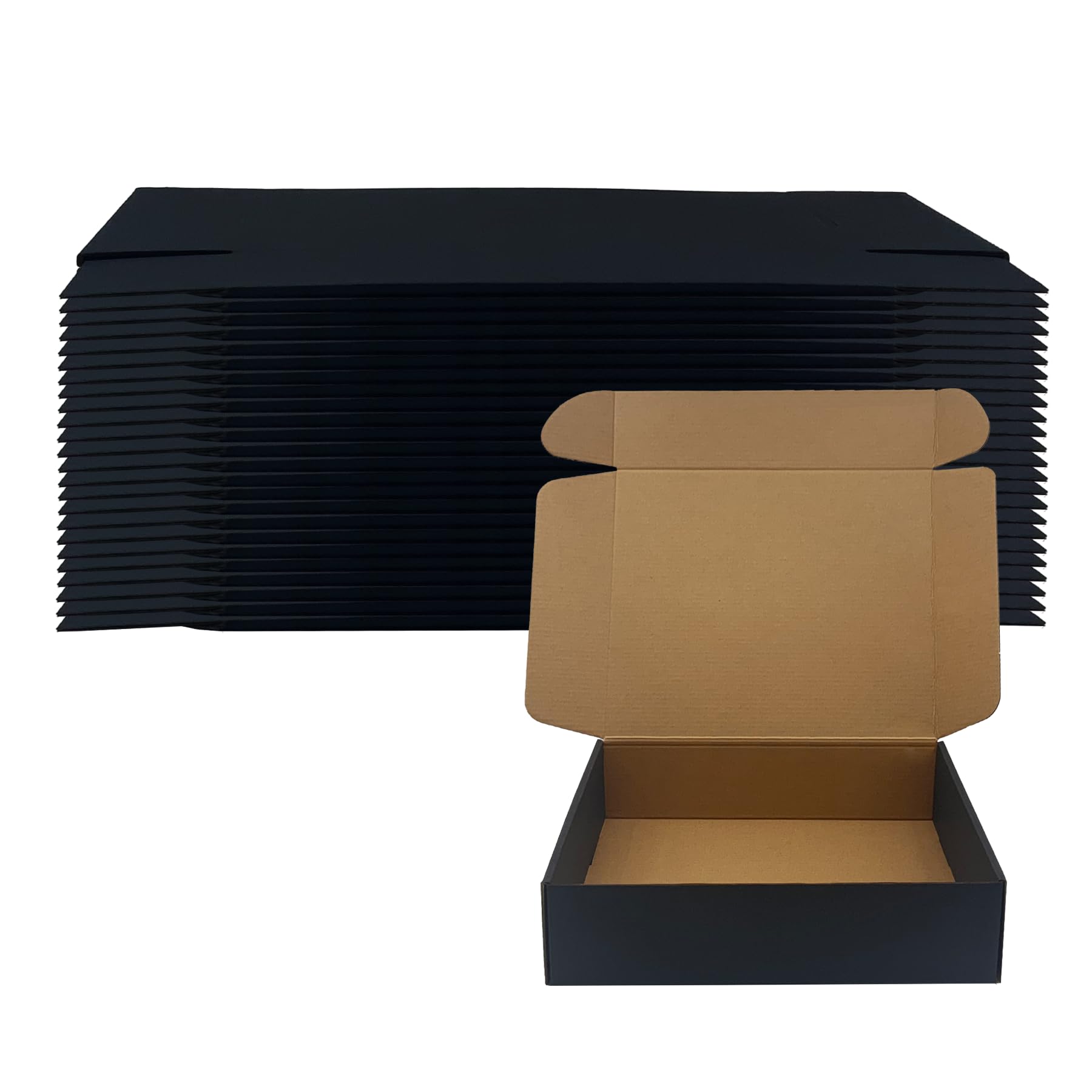 Photo 1 of 20 Pack 12x10x3 inches Black Shipping Boxes, Corrugated Mailer Boxes, Packaging Boxes for Products, Recyclable Cardboard Box, Flat Literature Mailers for Gifts, Small Business by Mailing