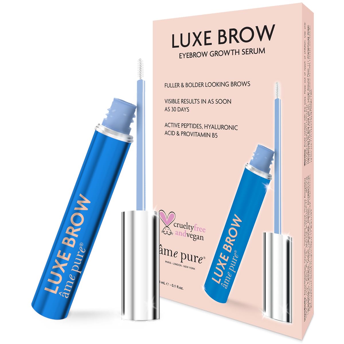Ame Pure Luxe Brow Growth Serum - Microblading Alternative - Brow Serum For Eyebrow Regrowth - 3ml Eyebrow Growth Serum Get Fuller, Darker And Bolder Brows In 30 Days!