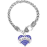 TGLS Heart Diabetes Medical Alert Charm Bracelet for Type 1 and Type 2 Diabetic Jewelry