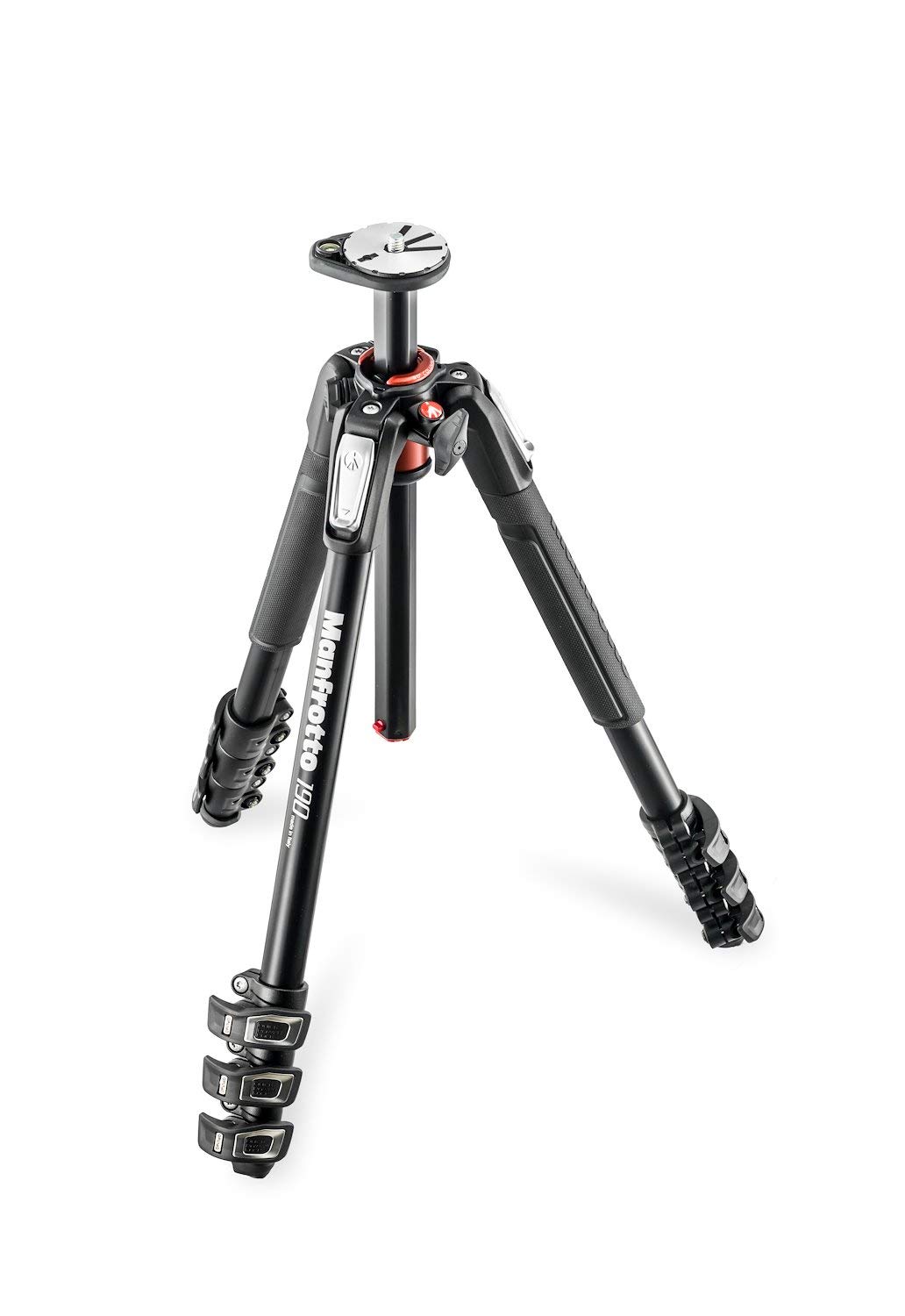 Manfrotto MT190XPRO4 Photo Tripod, 4-Section Aluminium, 90 degree Center Column, for Mirrorless and DSLR Cameras, Black/Anthracite