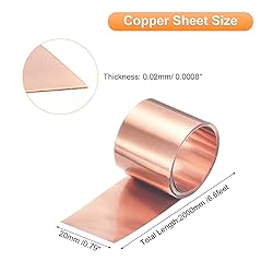 Uxcell 2000mm x 20mm x 0.02mm 99.9% Pure Copper