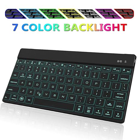 Wireless Bluetooth Keyboard For Ipadportable Slim 7 Colors Backlit Keyboardcompatible With Ipad Pro 11129ipad Airipad Miniiphone And Other