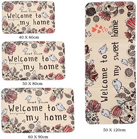 Hallway Welcome Floor Mats Animal Cute Cat Print Bathroom Kitchen Carpet Welcome Bird 60 x 90 cm