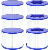 Promavot Hot Tub Filter Cartridge Replacement - Screw-in Spa Filters Compatible with All RELXTIME, ALEKO, Wejoy, Aquaspa Inflatable Hot Tubs & Other Spas (WV-SPA-6PCS)
