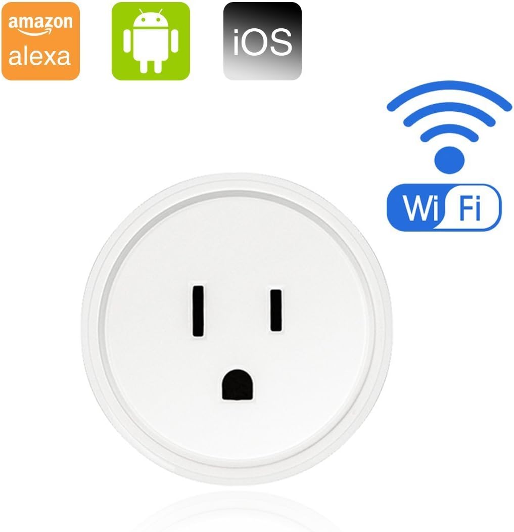 Mini Smart Plug Wireless Socket Wifi Outlet Timer Compatible with Alexa Google Home, Voice Remote Control Your Home Devices Anywhere, No Hub Required - 1 Pack