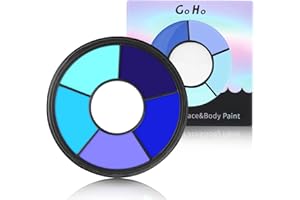 Go Ho 6 Colors Blue Face Body Paint,Cream Washable Formula Face Painting for Halloween Cosplay,Body Paint FX Makeup Palette,Professional Face Paint Blue Makeup