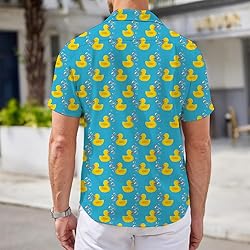 Yellow Ducks Mens Funny Hawaiian Shirts 3D Graphic