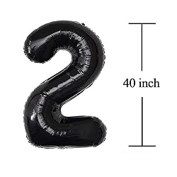Jonhamwelbor 21 Number Balloons Black Big Giant
