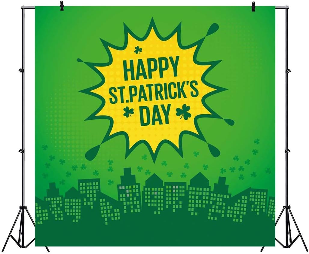 Patricks Day Photo Backdrop Photography Background Cartoon Lucky Irish  Shamrock Green Four-Leaf Clover Cityscape Green Backdrop Festival  Celebration Party 10x10ft Happy St Video Studio avenueeventgroup.com