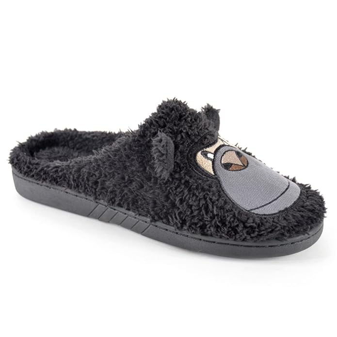 Mens Unisex Black Novelty Gorilla Mule Slippers Size 712