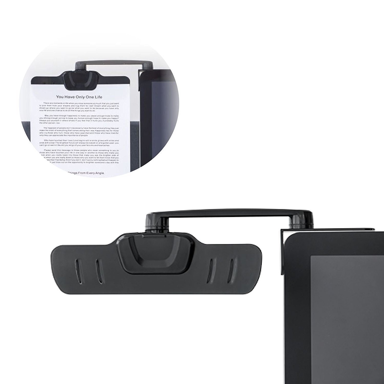 Allcam Over Monitor Paperclip Document Holder Arm Ergonomic Clipboard