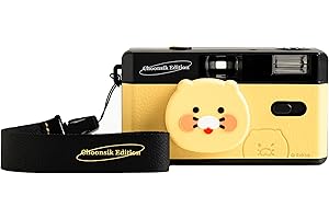 COREX Kakao Friends Reusable 35mm Film Camera [Choonsik Edition], Fixed-Focus and Wide Angle, Build in Flash and Compatible with 35mm Color Negative or B/W Film (Film and Battery NOT Included)
