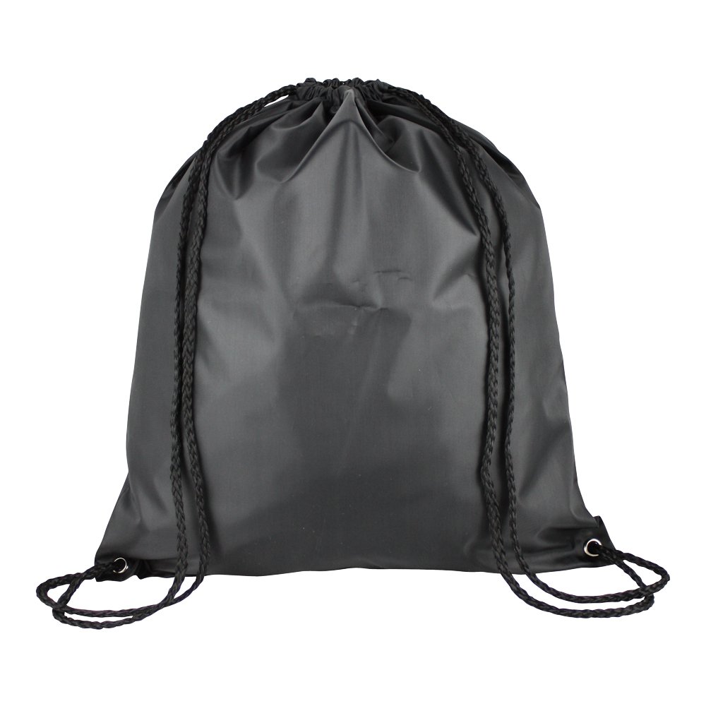 eBuyGB Pack of 10 Children's Nylon Drawstring Rucksack Bags, Black — image 1