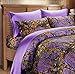 Microfiber 6 Piece Purple Camo Rustic Bed Sheet Set & Pillowcases (King, Purple)