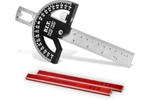 P.I.T. Angle Finder Protractor 8 Inch/203mm, Aluminum Alloy Construction Protractors,Adjustable Angle Finder Ruler for Carpenters & Woodworking Hobbyists with 0-180 Degrees Measuring Tool