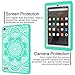 Hocase Fire 7 Case - Hybrid Rugged Shock Proof Protective Cover Case For Amazon Fire 7 Inch Tablet (5th Generation - 2015 release Only) - Aqua Flower / Grey