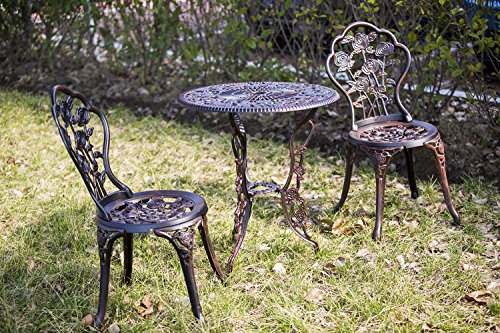 Merax Classic Design 3-Piece Cast Iron Dining Chairs and Table Set