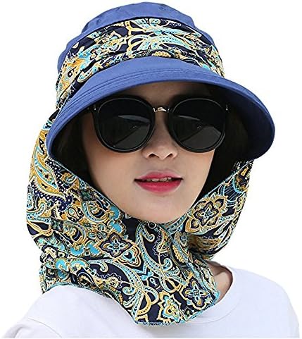 MOWANG Roll up Wide Brim Sun Visor UPF 50+ UV Protection Sun Hat with Neck Protector