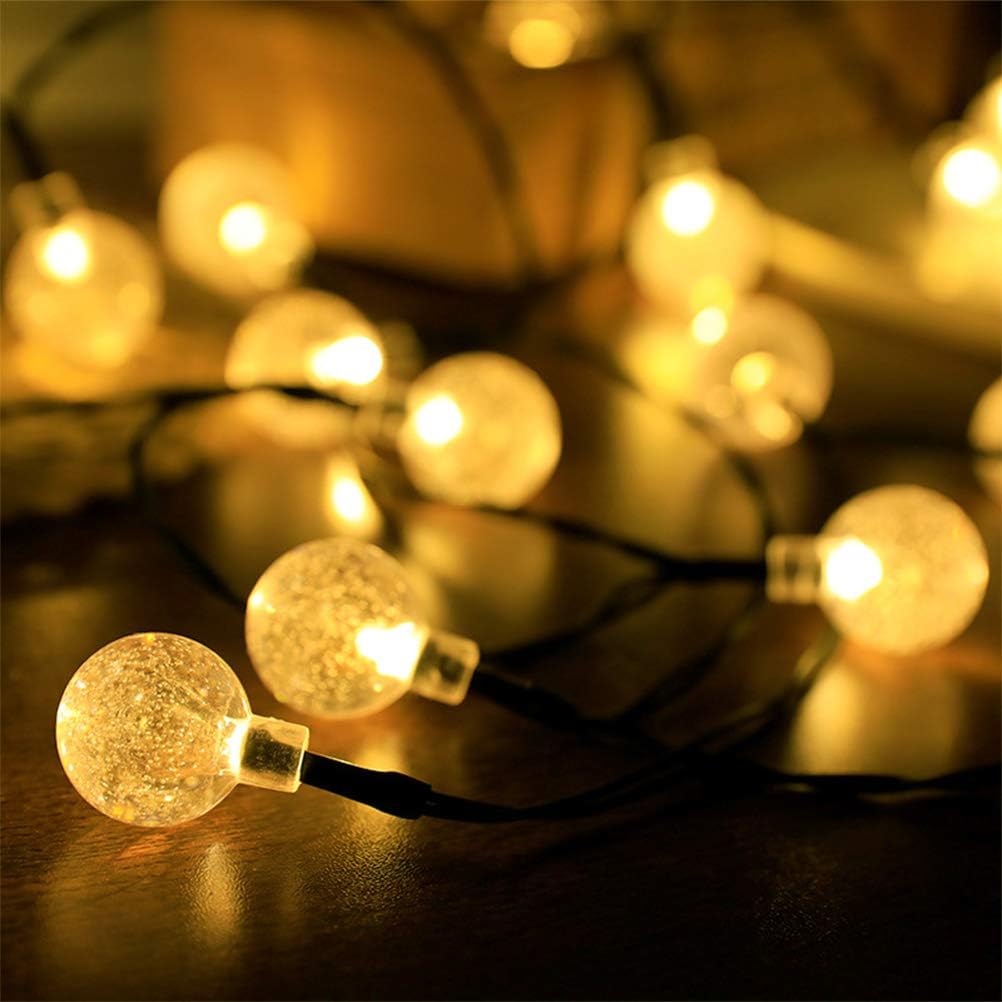 Lwind Globe Solar String Lights, 22.96ft 50 LED Outdoor Bulb String Lights, Waterproof 8 Modes Solar Patio Lights for Patio, Garden, Gazebo, Yard, Outdoors (Globe, Warm White): Home Improvement