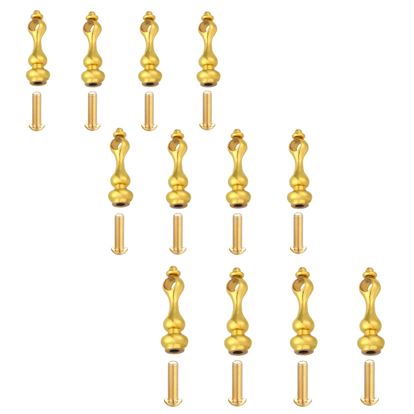 Photo 1 of 12 PCS Railing Bracket Spindles Furniture Connectors-Golden Iron Post End Caps for Glass Railing, Comes with Custom Screws and L-Shaped Wrenches to Easy Install