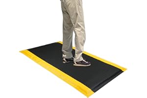 3'x5' Anti Fatigue Mat Industrial, 15/16" Thick Rubber Non Slip Industrial Grade Floor Mat, Heavy Duty Diamond Plate Mat, Erg