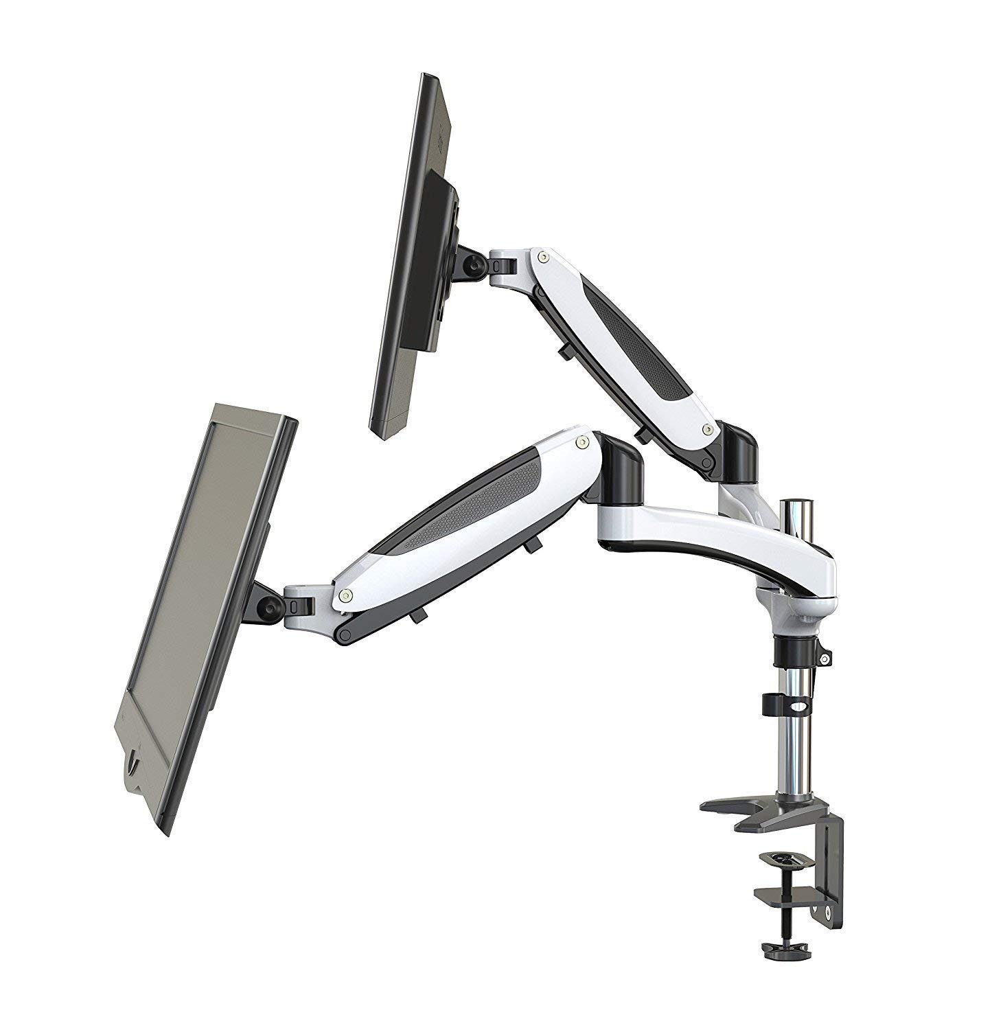 HUANUO Dual Monitor Mount, Increase Productivity & Prevent Neck/Shoulder Pain! Computer Arm Improves Body Posture, Monitor Arm Reduces Screen Glare! Clutter-Free Desk, Premium Computer Monitor Stand!
