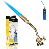 BLUEFIRE Solid Brass Jumbo Pencil Flame Gas Welding Torch Head Nozzle Upgraded Full Metal Version Fuel by MAPP MAP Pro Propane CGA600 Cylinder Bottle (Torch Only)
