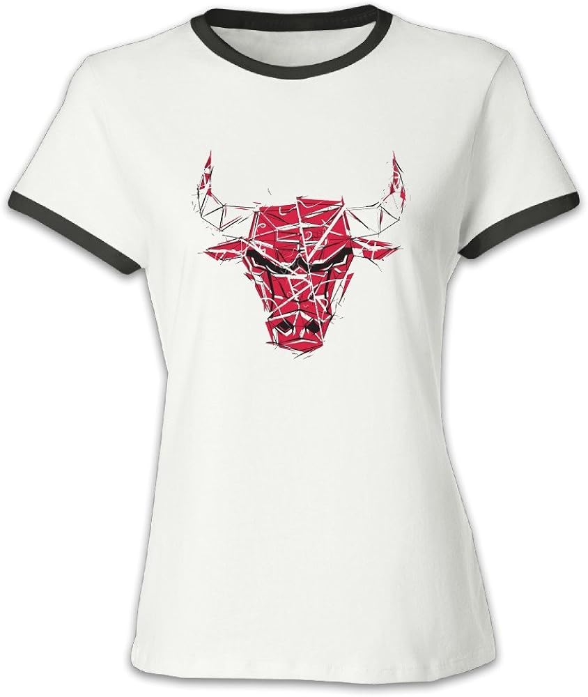 IDHUJI8NBG Chicago Bulls Color Blocking Short Tshirt Shirt Women's at Leisure Black: Amazon.ca 