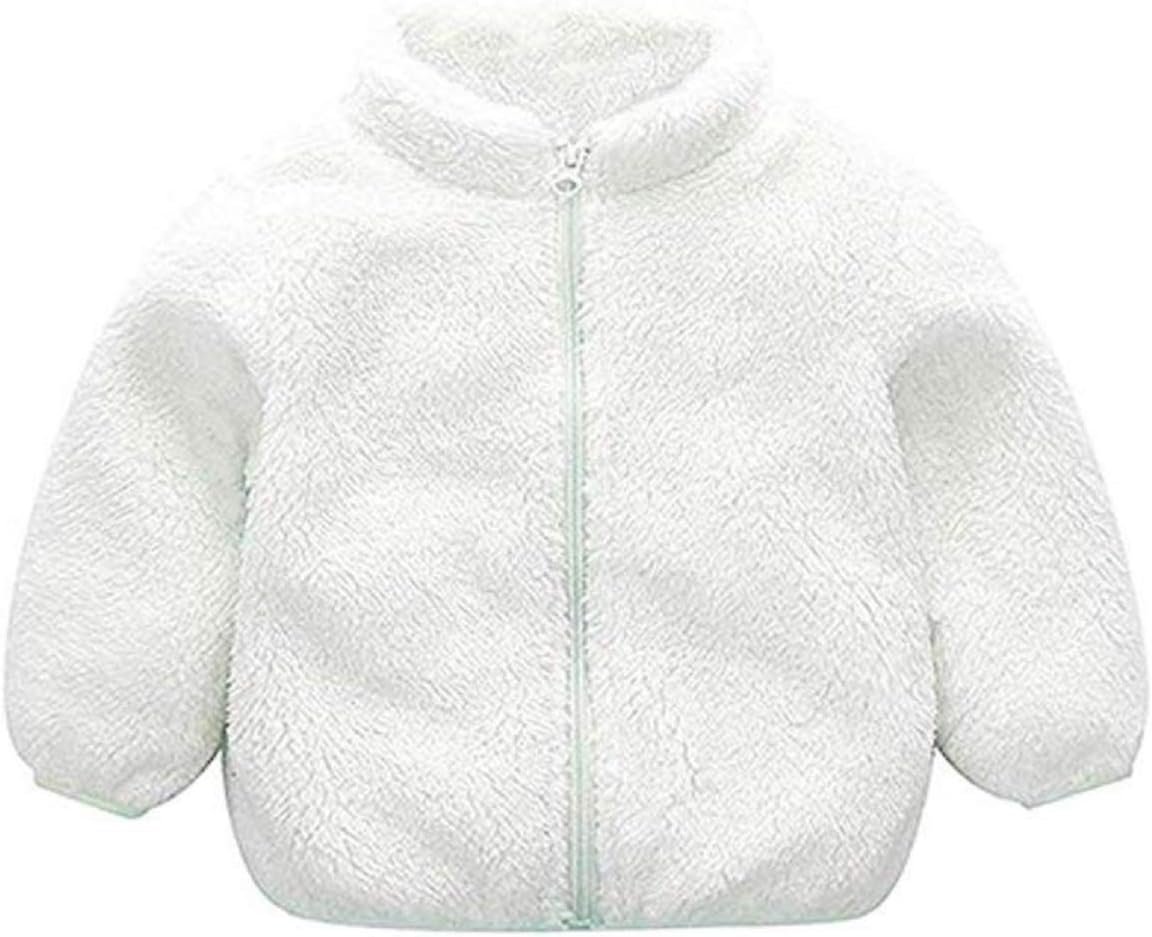 Toddler Infant Baby Girls Coral Fleece Solid Jacket Clothes Set Zipper Up Winter Coat Outerwear Outfit