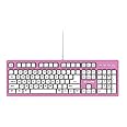 vitalASC 104-Key Large Print Keyboard for Windows and Mac with USB Wired Connection, Spill-Resistant, and Dual Compatibility (Pink)