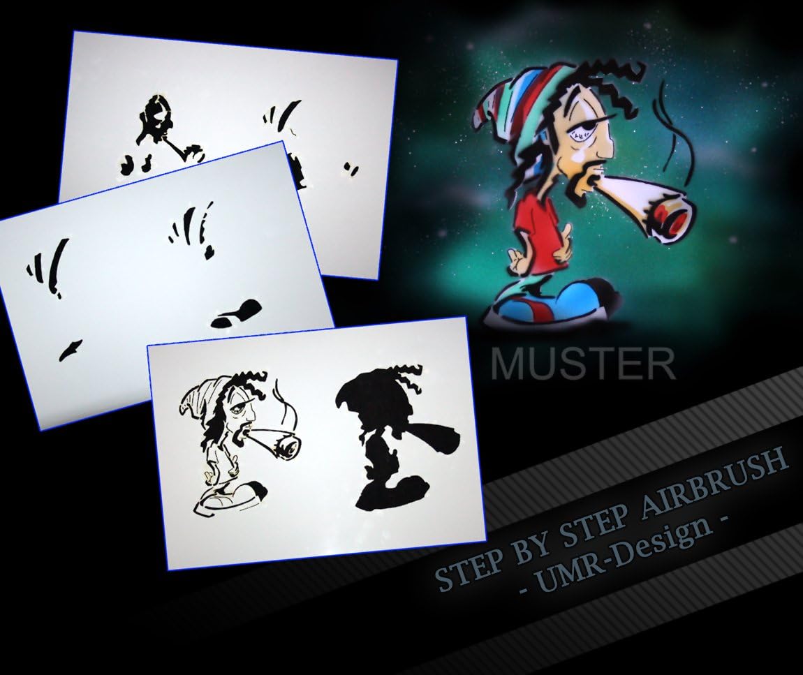 Step by Step Airbrush Stencil AS - 076 Stoner