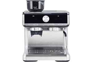 TAKYWEP Espresso Machine With Grinder, 20 Bar Semi-Automatic Espresso Coffee Maker With Milk Frother Steamer Wand for Cappuccino, Latte, Macchiato, 95-Ounce Water Tank, Pid Temperature Control, Silver