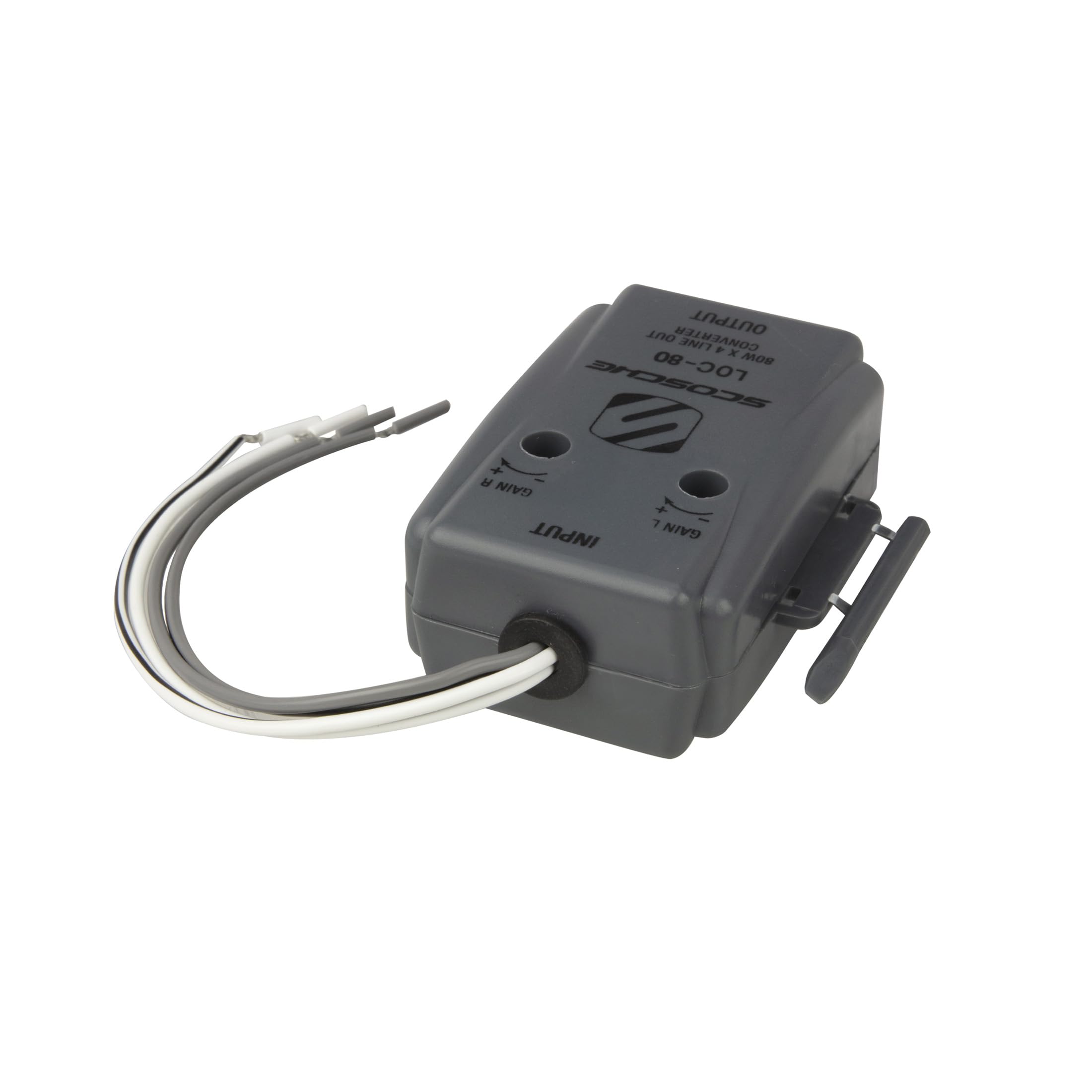 Scosche LOC80 Line Output Converter - 2 Channel High/Low RCA Converter Car Audio - Ideal for Subwoofer Amp - Line Level Converter for Car Stereo Amplifier - Easy Installation - Quality Sound