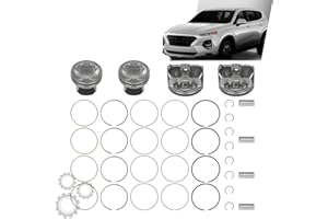 CNNELL 0.50MM Engine Piston w/Rings Pin Kit Compatible with Kia Optima Sorento Hyundai Sonata Kia 2.4L 2011-2019 2359CC L4 ELECTRIC/DOHC, Fit Engine Model: G4KJ 23040-2G500, 23410-2G500