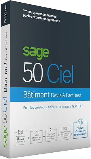 Sage 50 Ciel Batiment Devis Factures 30 Jours D Assistance Amazon Fr Logiciels