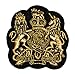 Gold Lace Lion Unicorn Royal Crown Crest Coat of arms DIY Applique Embroidered Sew Iron on Patch COA-003
