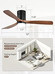 Sofucor 52 Inch Ceiling Fan with Lights and