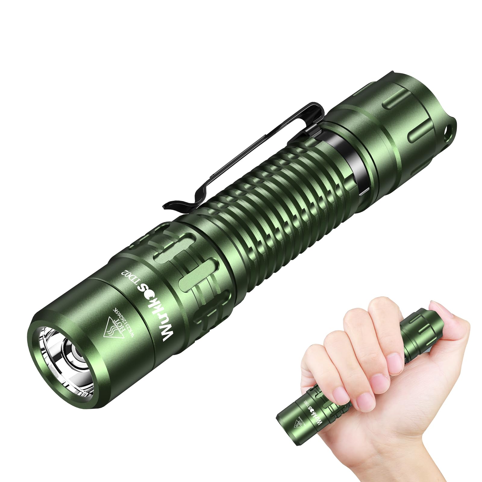 Wurkkos TD02 LED Flashlight, 2000 High Lumens Tactical Flashlight, Rechargeable Flashlights with 6 Modes, Super Bright Flashlight with Tail Switch, IP68 Waterproof Flash Light for Camping, Emergency