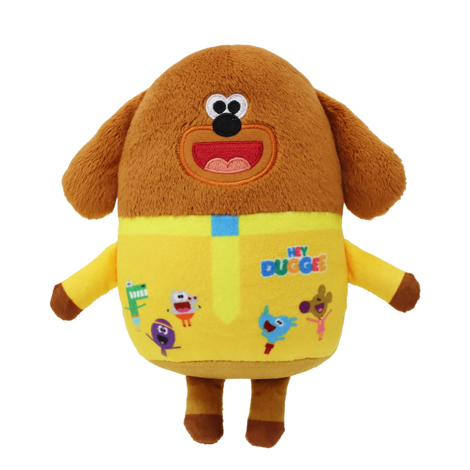 Hey Duggee Toy, Teddy Bear with all his Squirrel Club friends printed on, Brown