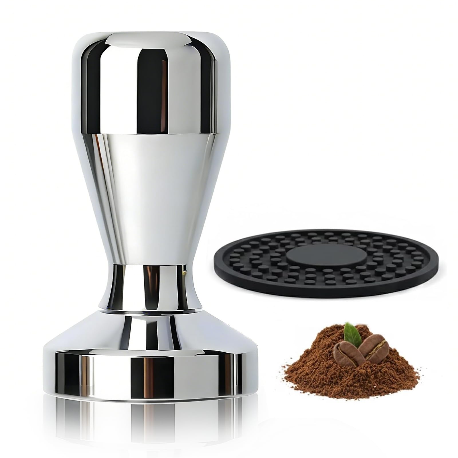 Massiver Kaffee Tamper mit Silikonmatte – Professionelles Barista-Werkzeug für Perfekte Espresso-Shots, Espresso Drücker für Espressomaschinen, Unverzichtbares Zubehör für Kaffeeliebhaber