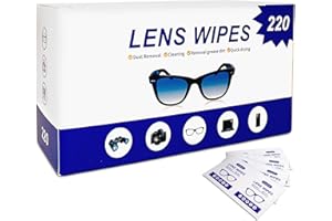 Coldcool Lens Cleaning Wipes, 220-Pack Individually Streak-Free & Scratch-Free Cloths for Glasses, Sunglasses, Cameras, Scree