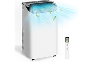 DOMANKI 14,000 BTU Portable Air Conditioner Cools Up to 700 Sq.Ft, 3-IN-1 Energy Efficient Portable AC Unit with Remote Control & Installation Kits for Large Room, Campervan, Office, Temporary Space