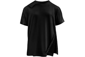 SHISHUYU Shoulder Recovery Shirts Unisex-Post Shoulder of Short Sleeves with Hidden Snap Buttons on Sides